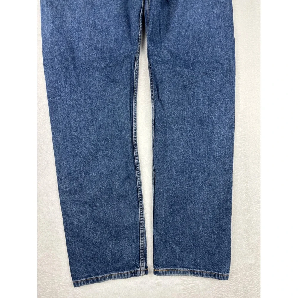 Levi's 505 Men's 36x32 Jeans Scare Crow Plaid Patchwork Grungy Deep Blue Denim